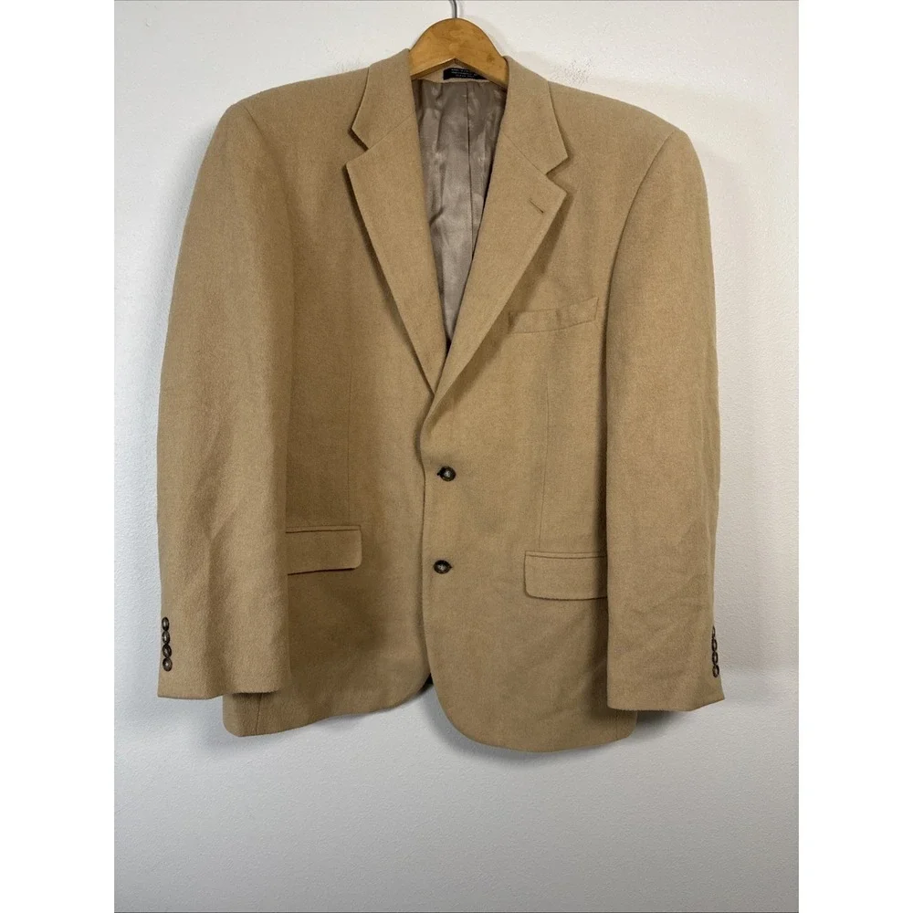 Botany 500 Coat Tan Beige 100% Camel Hair Blazer Sport Coat Size 43R